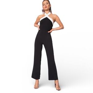 REVOLVE- Superdown laurien cross front  Black jumpsuit size Small